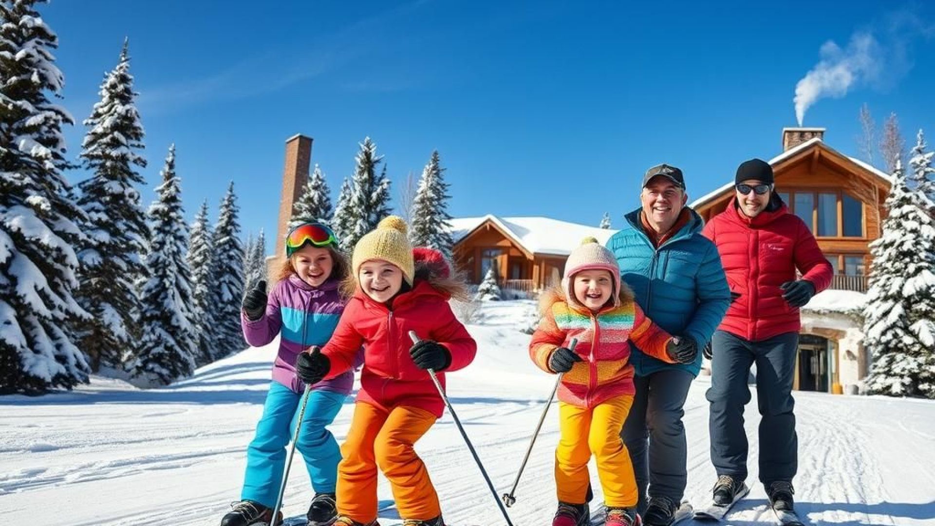 skiing with family